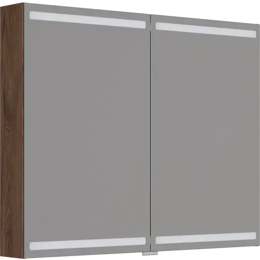 Scanbad Level spejlskab 100x80cm brun eg