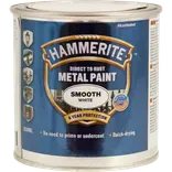 Hammerite glat-effekt metalmaling hvid