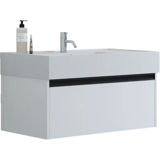 Scanbad badmøbel m/Asyre vask/højre hvid mat