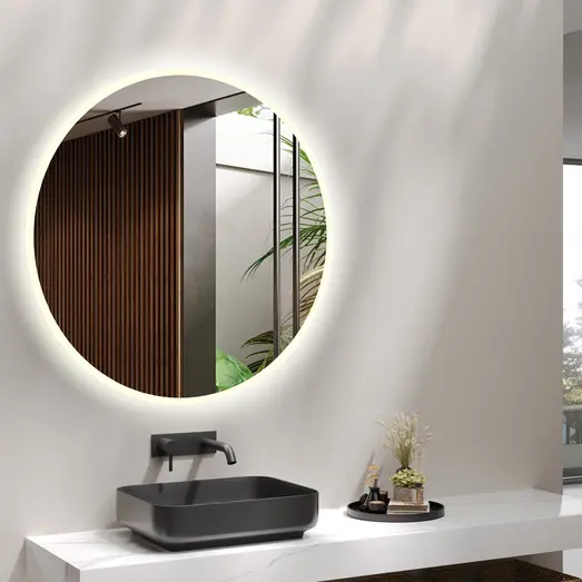 Milobad CL065-1 spejl m/LED frosted Ø80 cm