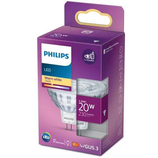 Philips spot LED pære 20W GU5.3 varm hvid