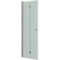 Scanbad foldedør 79x200cm børstet satin/isglas
