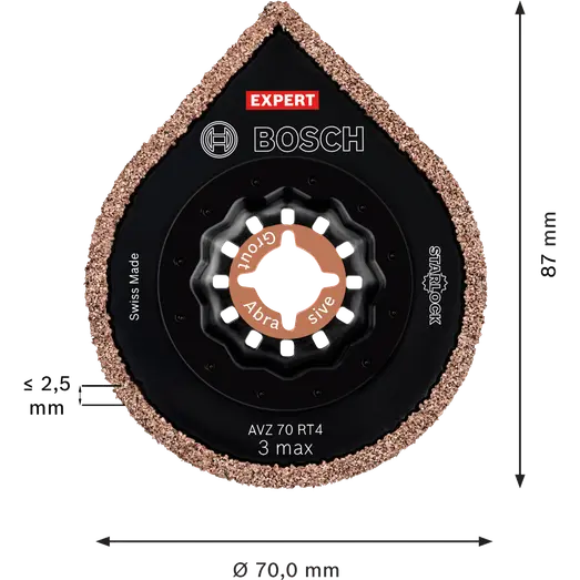 Bosch Expert 3 max AVZ70RT4 Starlock+ fræseplade til multicutter