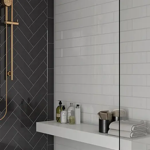 Colour Ceramica vægflise 10x30 cm blank hvid