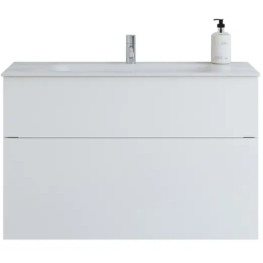 Scanbad Delta vaskeskab m/Dewy håndvask 100cm mat hvid