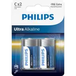Philips Ultra alkaline LR14 batteri - pk. á 2 stk.