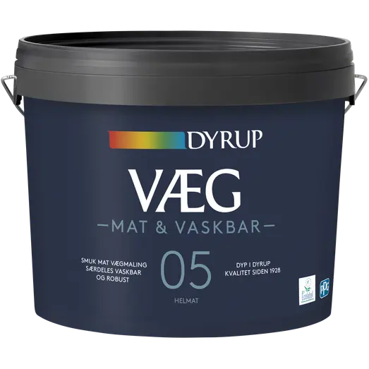 Dyrup vægmaling mat og vaskbar 5 hvid