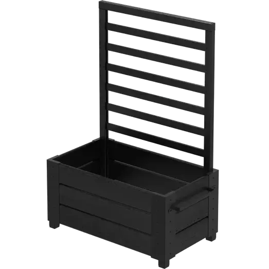 PLUS Cubic blomsterkasse m/fødder og espalier 87×50×128 cm sort
