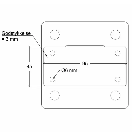 Plus Stålstolpe m/fod til håndliste  4,5x4,5x103,3 cm