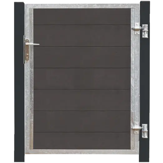 Plus Futura enkeltlåge m/stålstolpe højrehængt 99 cm gråsort