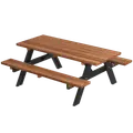 PLUS Bord/bænkesæt 177 cm Gyldenbrun/Sort ThermoWood®/sort