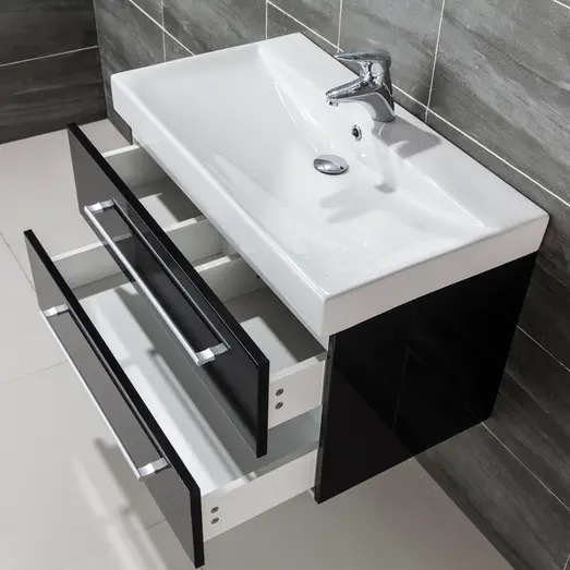 Milobad badmiljø Namur 80 cm sort højglans