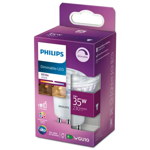 Philips LED spot 35W GU10, hvid (dæmpbar)