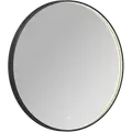Milobad CL066 LED spejl Ø90 med sort ramme