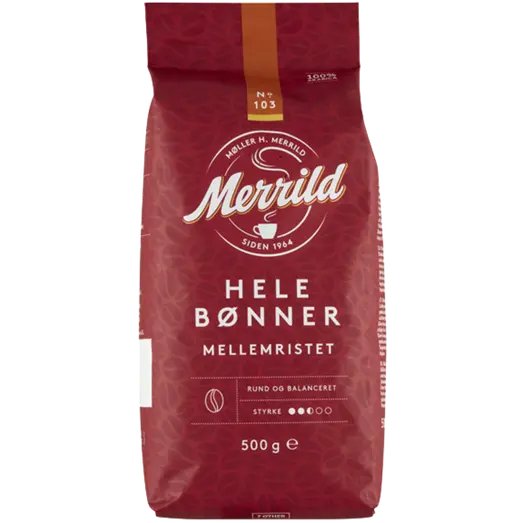 Merrild 103 helbønne kaffe 500 g