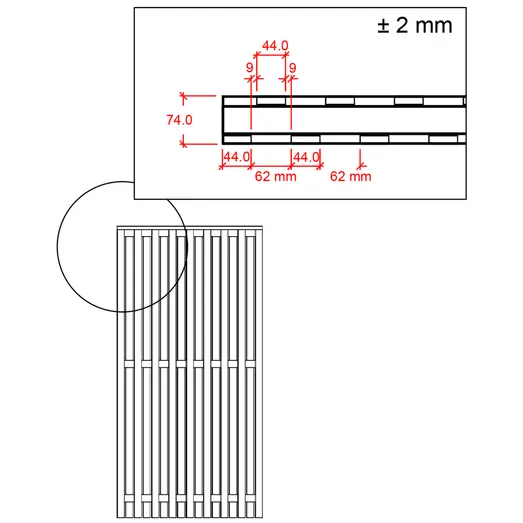 Plus Nagano hegn 90x180 cm sort