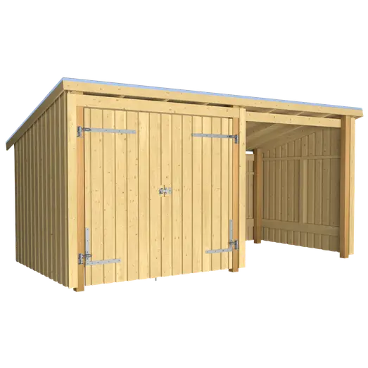Plus Nordic Multi Havehus 9,5 m² - 2 moduler m/dobbeltdør og åben front - 168580-1