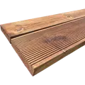 Terrassebrædder rillet/glat fyr brunimprægneret 32x125 mm