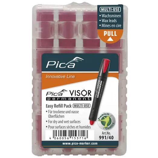 Pica visor permanent refill rød