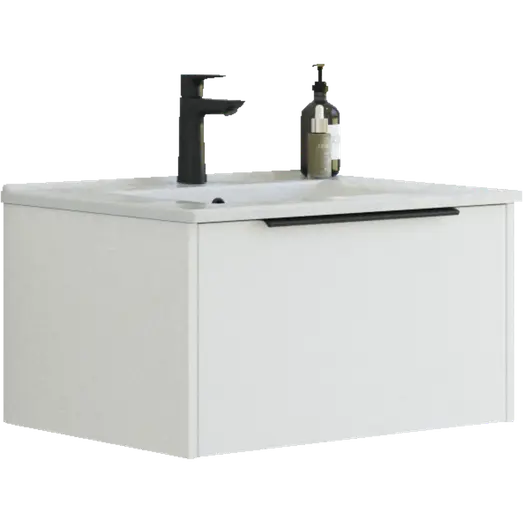 Scanbad NOW vaskeskab m/én skuffe 33,8x45,5 mat hvid glat front