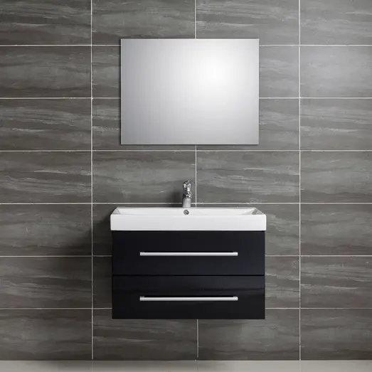 Milobad badmiljø Namur 80 cm sort højglans