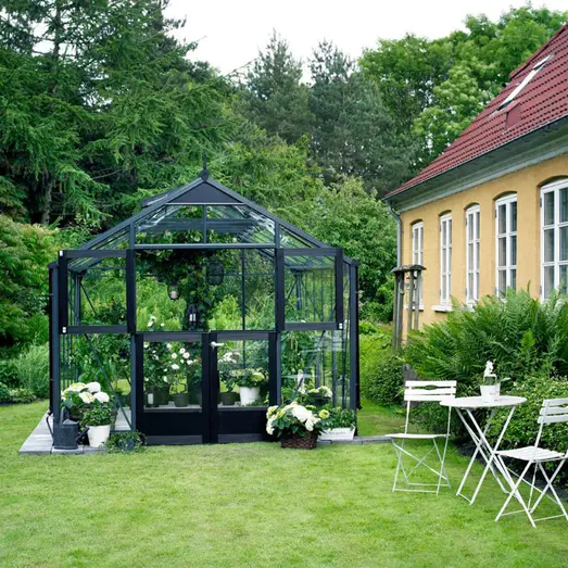 Juliana Premium 13,0 m² drivhus antracit/sort med 3mm hærdet glas
