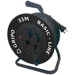 Gripo kabeltromle m/ 4 udtag og jord 33 m