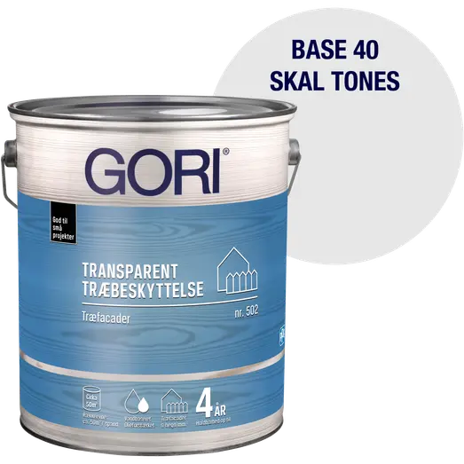 GORI 502 transparent træbeskyttelse transparent base 40 4,5 L