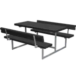 PLUS Basic Junior bord/bænkesæt m/2 ryglæn 118 cm sort