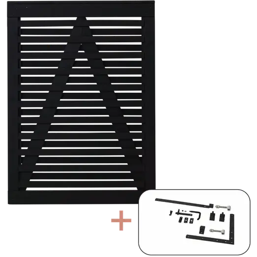 PLUS Osaka enkeltlåge 100×136 cm sort inkl. sort beslag