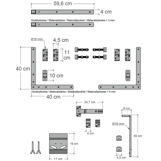 Plus Harmoni Dobbeltlåge inkl. beslag  200x140 cm hvid