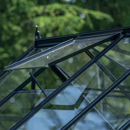 Halls glasmontageliste sort t/ICON Gardenhouse 6 7,3 m² m/ hærdet glas