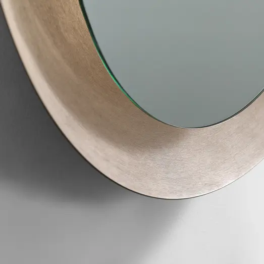 Milobad skål spejl med LED Ø85 cm messing