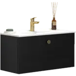 Scanbad Multo+ vaskeskab m/Amber mini vask 81 cm sort