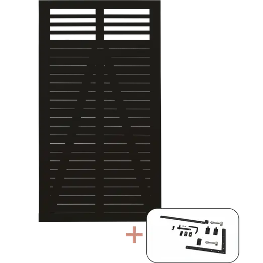 PLUS Decora enkeltlåge 100×180 cm sort inkl. sort beslag