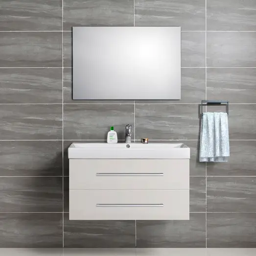 Milobad badmiljø Namur 100 cm hvid højglans