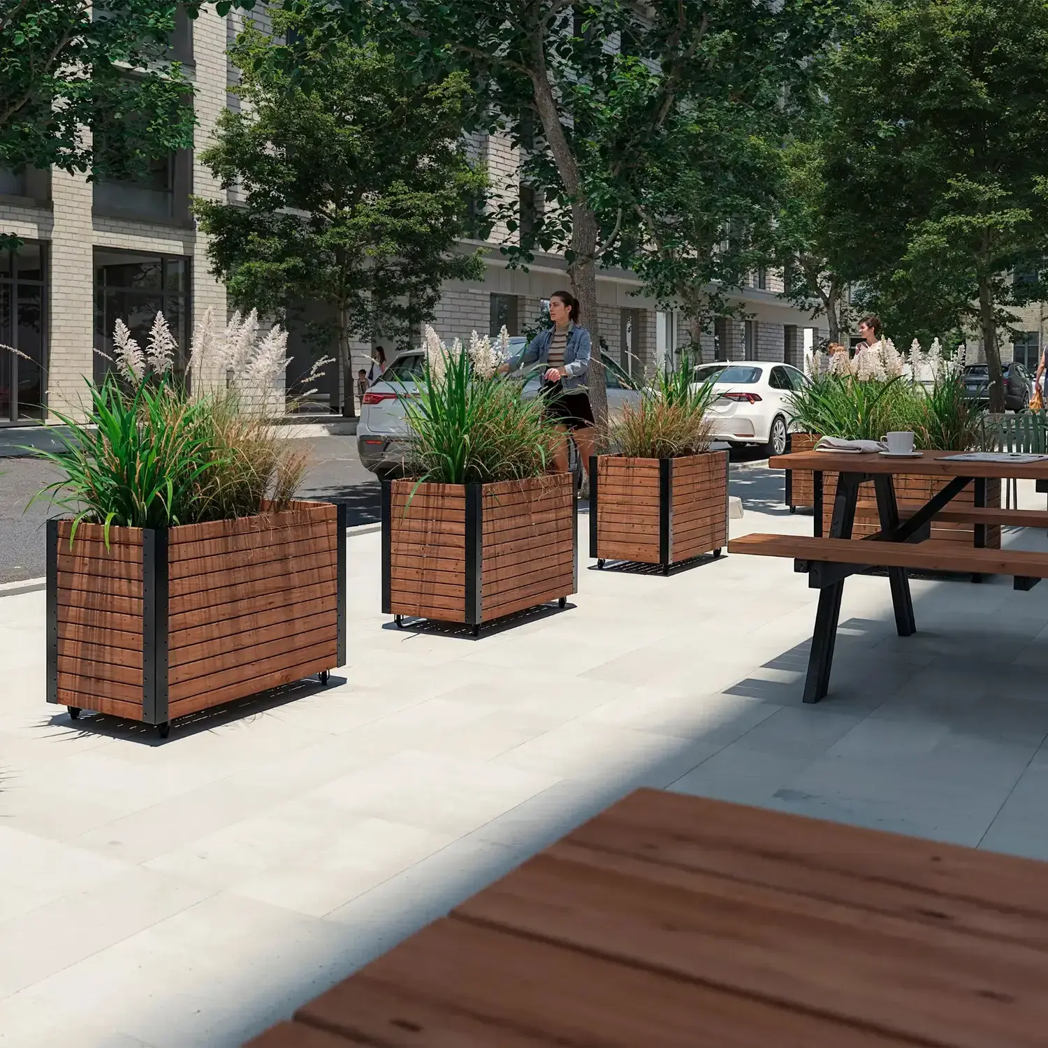 firkantede plantekasser thermowood