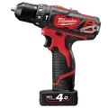 Milwaukee M12 BPD-402C slagboremaskine inkl. 2x M12 batterier og lader