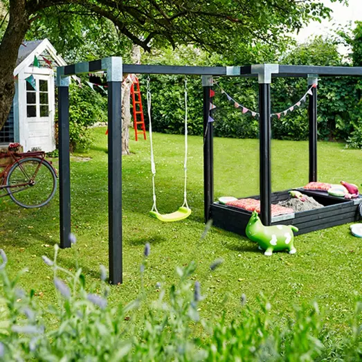 Plus Cubic hjørnebeslag t/stolpe enkelt varmgalvaniseret 7x7 cm