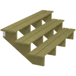Plus Terrassetrappe 3 trin 54x76 cm 34,2° 180 cm