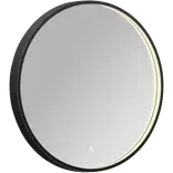 Milobad CL066 LED spejl Ø60 med sort ramme