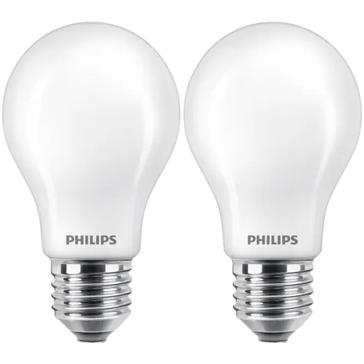 Philips Standard LED pære E27 60W 2 pack
