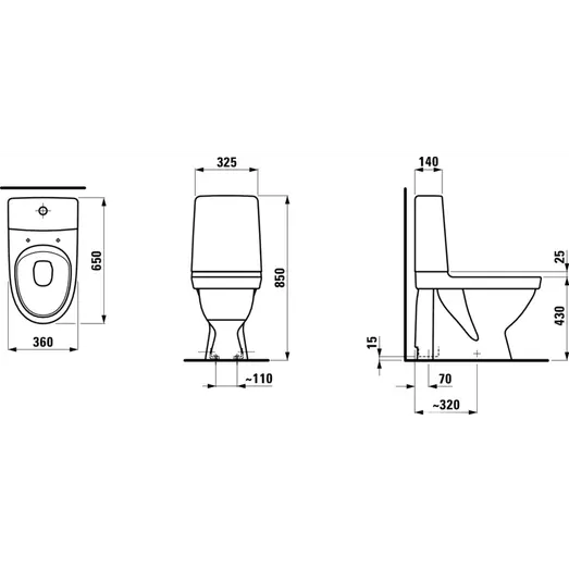 Laufen Kompas toilet m/skjult S-lås hvid