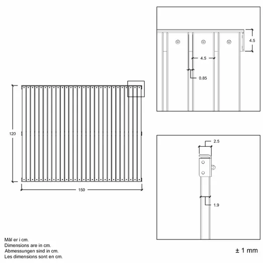 PLUS Saga hegn 150×120 cm ThermoWood®