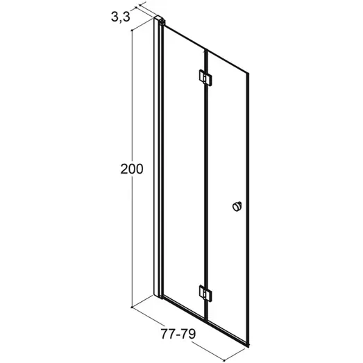 Scanbad foldedør 79x200cm sort/røgfarvet glas