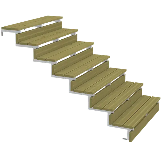 Plus Terrassetrappe 7 trin 122x179 cm 34,2°  120 cm