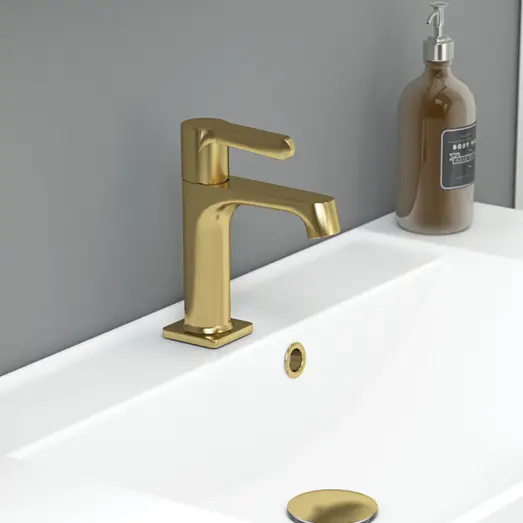 Scanbad overløbsroset t/porcelænsvask 3x3x1,5cm messing