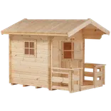 PLUS Legehus 134×134 cm + 58 cm terrasse ubehandlet inkl. tagpap