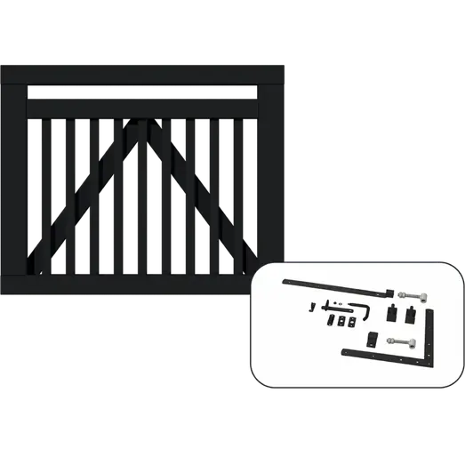 PLUS Linea enkeltlåge 100×80 cm sort inkl. sort beslag