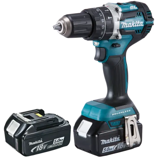 Makita DHP484RTJ 18 V LXT slagboremaskine 2x5.0 Ah batteri og lader